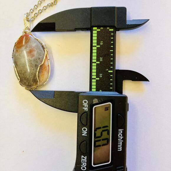 Handcrafted Wire Wrapped Agate Necklace Pendant Oval Cabochon - Picture 2 of 3